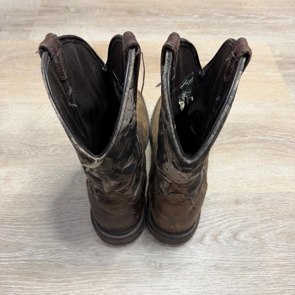 Ariat Groundbreaker Mens 10.5 D Brown Leather Camo Work Boots 10015192 EH Rated